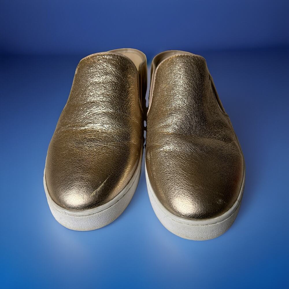 Vionic Metallic Gold Slip On Sneakers Women’s 9.5 Comfort Casual Platform Shoes